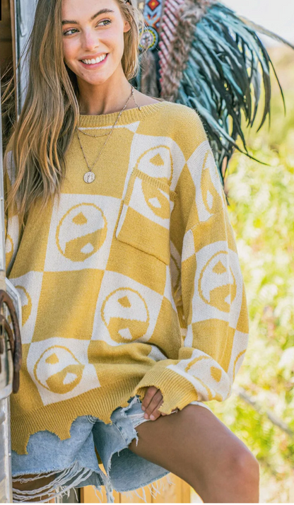 Lemon Yin Yang Sweater - shopminnoe