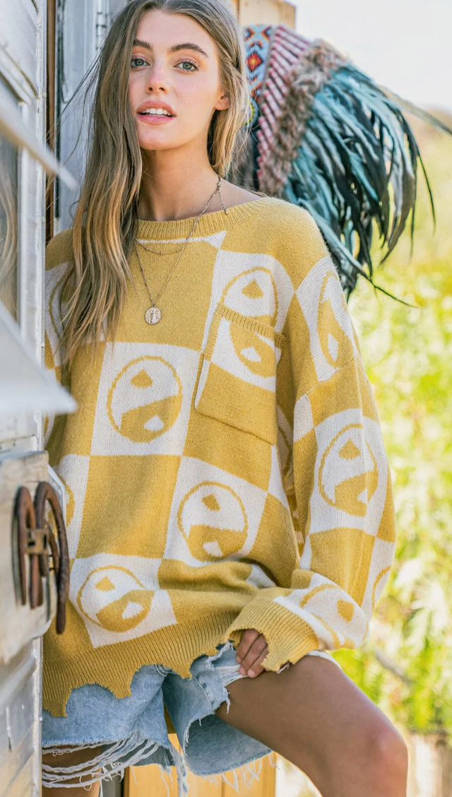 Lemon Yin Yang Sweater - shopminnoe