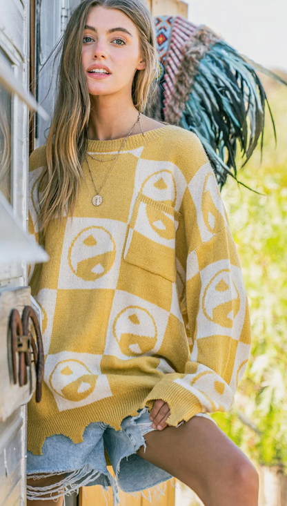 Lemon Yin Yang Sweater - shopminnoe