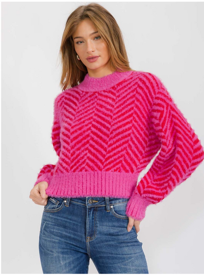 Cherry Chevron Sweater - shopminnoe
