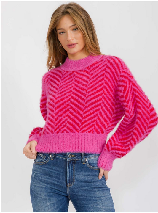 Cherry Chevron Sweater - shopminnoe