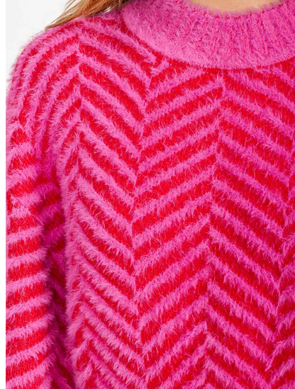 Cherry Chevron Sweater - shopminnoe