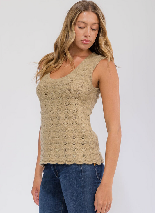 Fuzzy Sweater Tank Top - shopminnoe