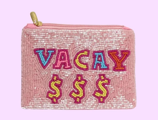 Vacay $$$ Beaded Pouch
