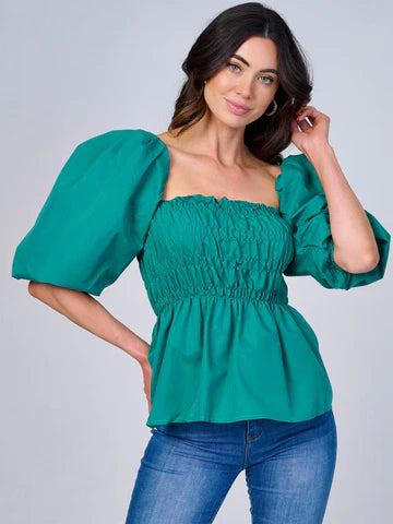 Bold Teal Top - shopminnoe