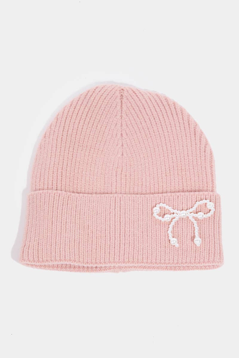 Pearl Bow Beanie