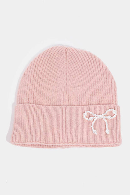 Pearl Bow Beanie