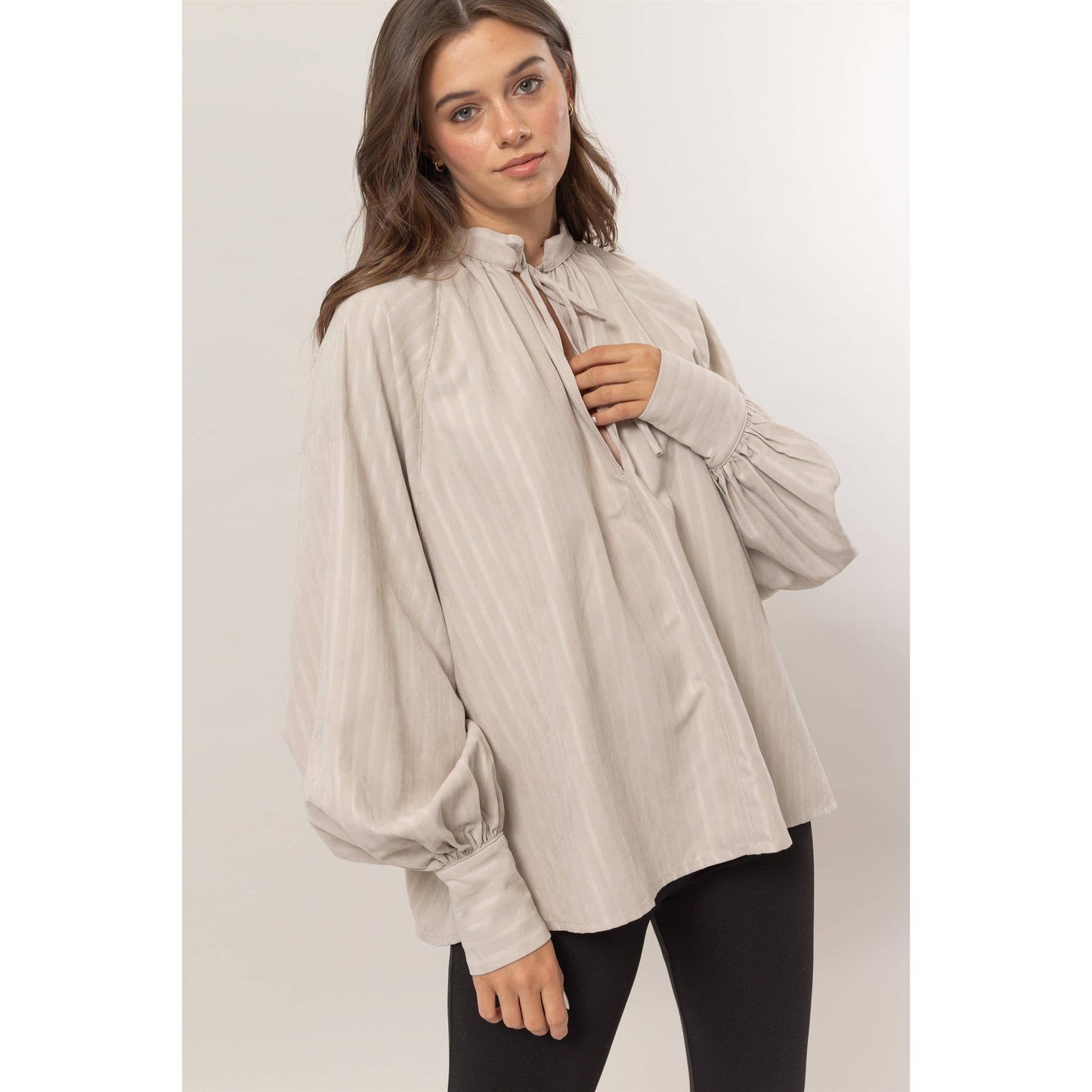 Holiday Ballon Sleeves Top