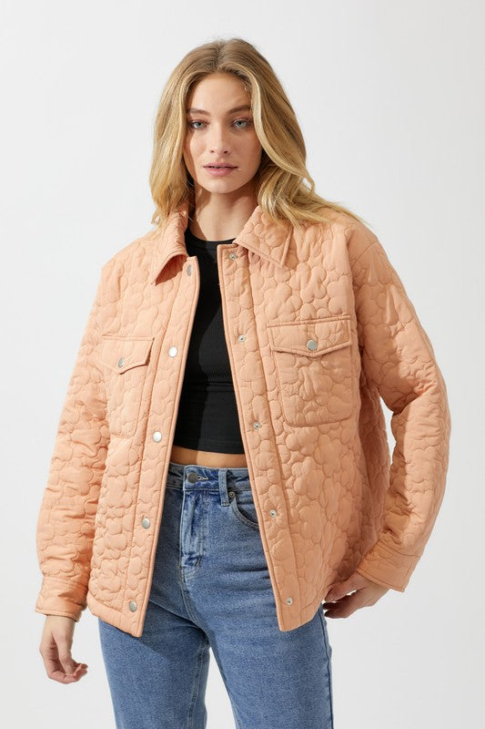 Quilted Daisy Apricot Jacket