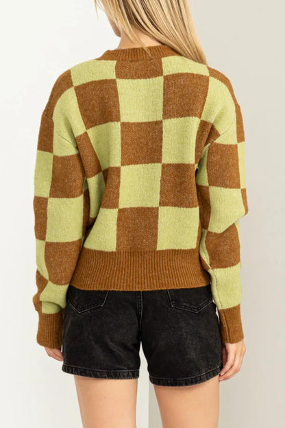 Checkered Your TurnSweater - shopminnoe