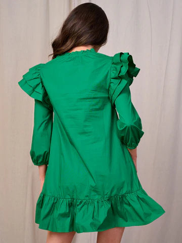 Emerald Cotton Dress - shopminnoe