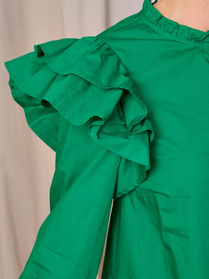 Emerald Cotton Dress - shopminnoe
