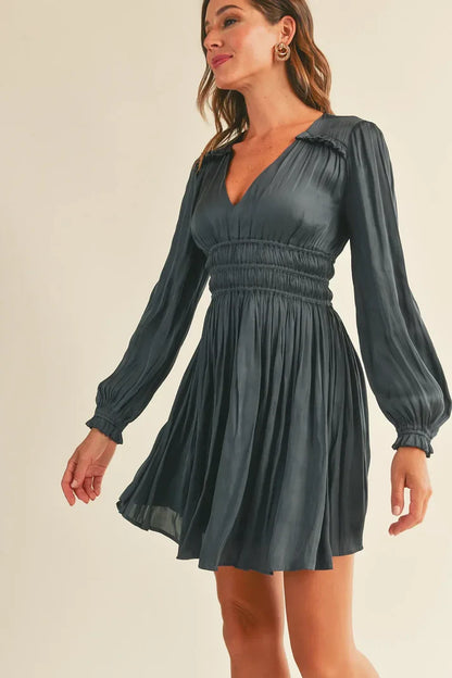 Navy In the News Dress - shopminnoe