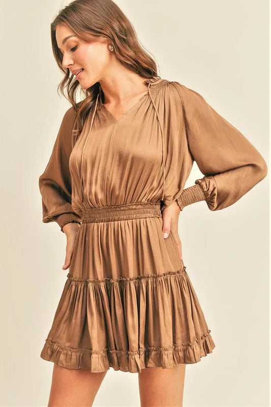 Brisk Bronze Dress - shopminnoe