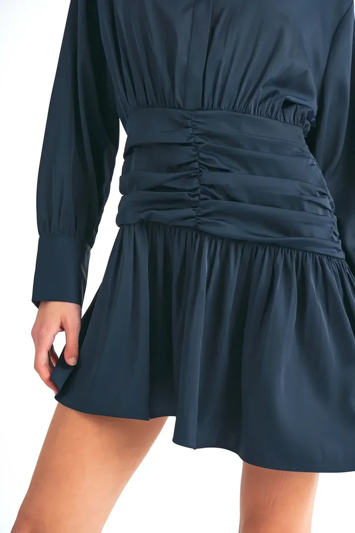 Navy Clarissa Dress - shopminnoe