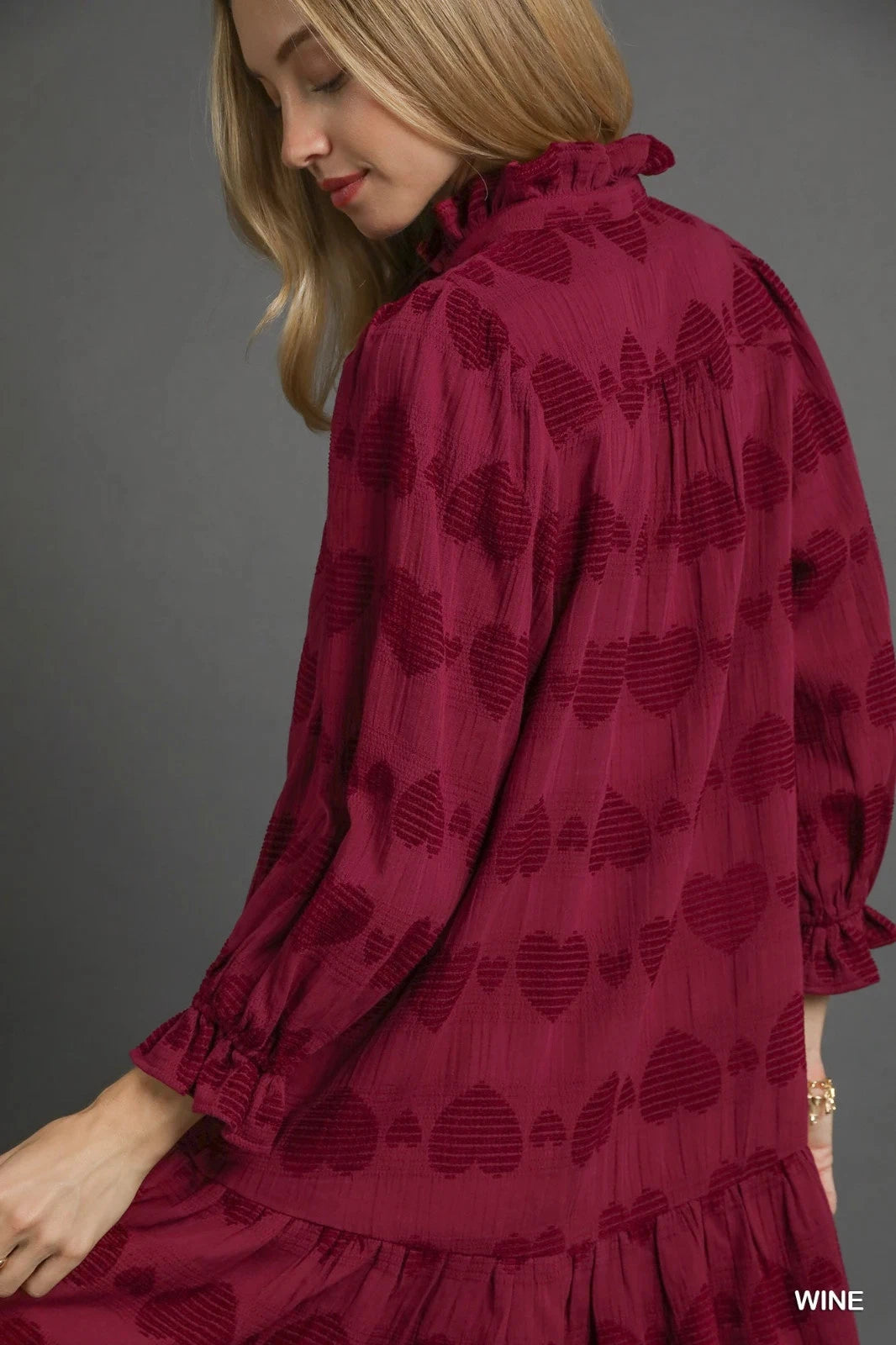 Wine and Hearts Dress - shopminnoe